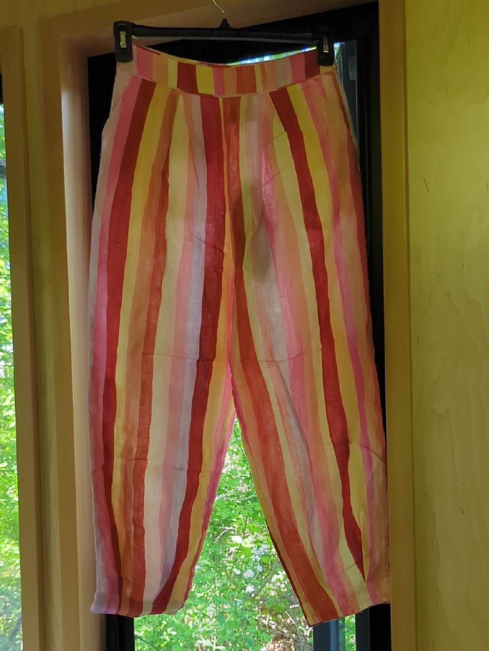 NWT Small Farm Rio 100% Linen Sunny stripe pants
